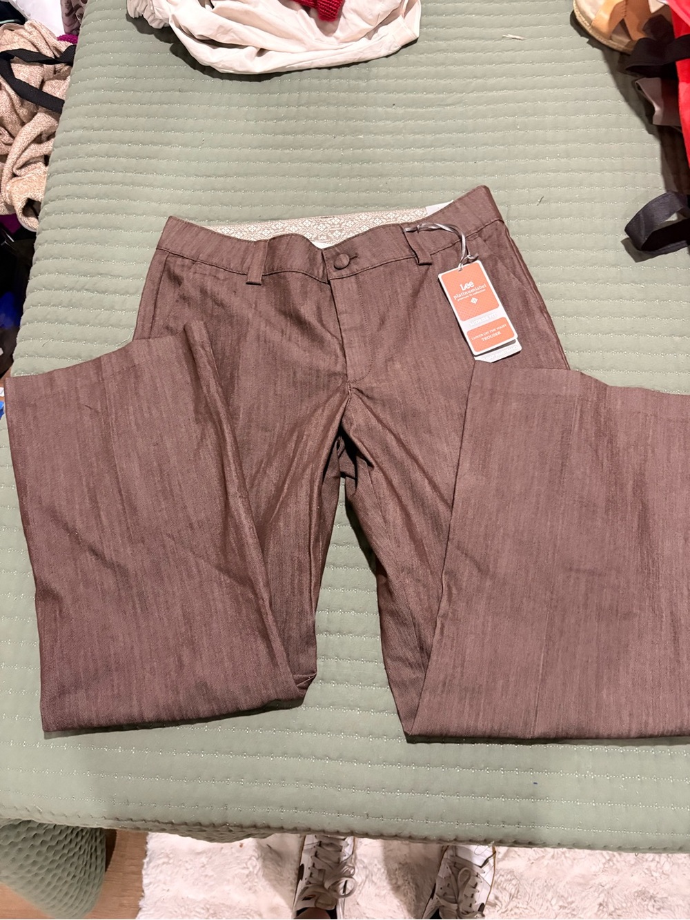 Lee Women's Brown Straight-Leg Trousers